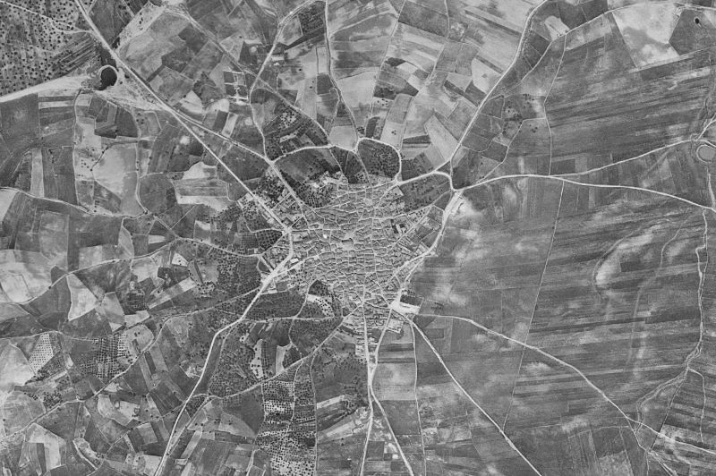 Ortofoto de 1956-1957 del núcleo de Peraleda de la Mata