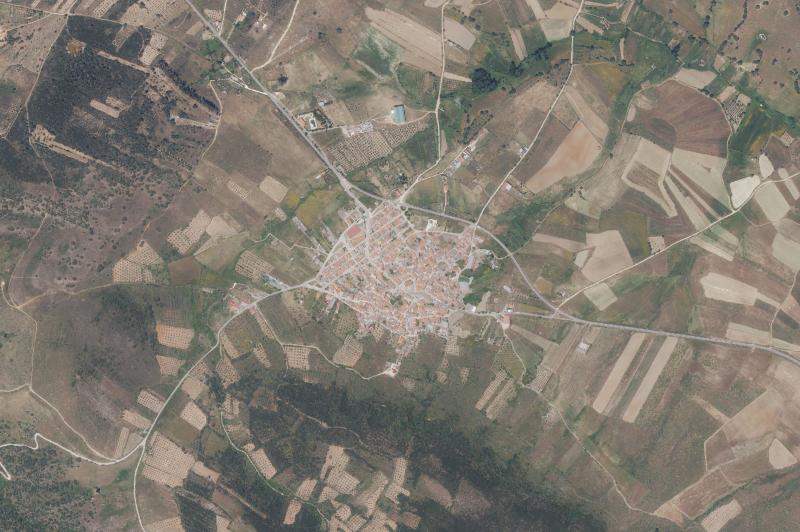 Ortofoto actual del núcleo de Peraleda de San Román