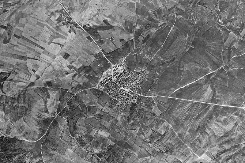 Ortofoto de 1956-1957 del núcleo de Peraleda de San Román