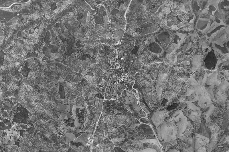 Ortofoto de 1956-1957 del núcleo de Perales del Puerto