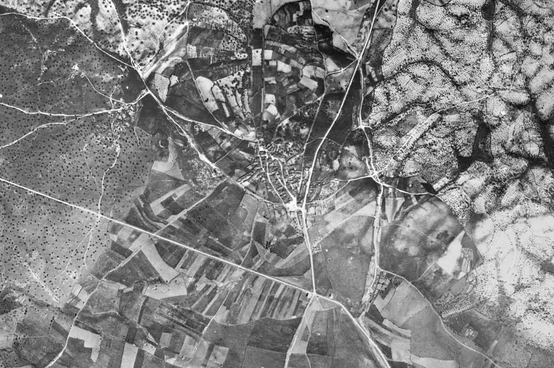 Ortofoto de 1956-1957 del núcleo de Piedras Albas