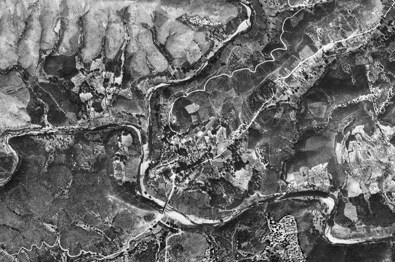 Ortofoto de 1956-1957 del núcleo de Pinofranqueado