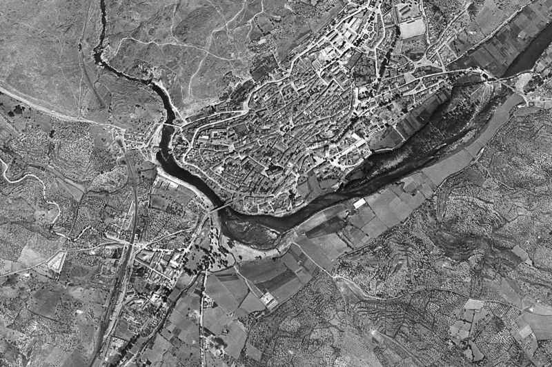 Ortofoto de 1956-1957 del núcleo de Plasencia