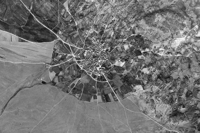 Ortofoto de 1956-1957 del núcleo de Plasenzuela
