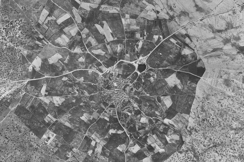 Ortofoto de 1956-1957 del núcleo de Portaje