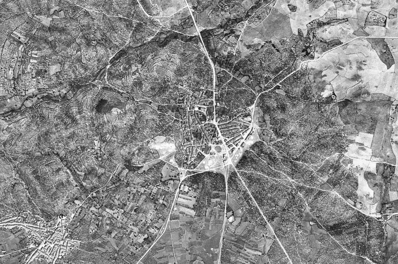Ortofoto de 1956-1957 del núcleo de Pozuelo de Zarzón