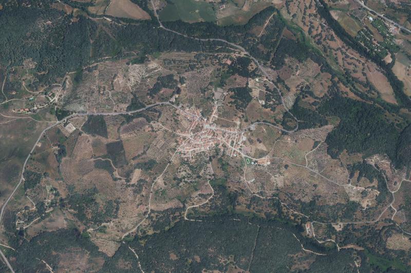 Ortofoto actual del núcleo de Robledillo de la Vera