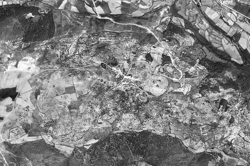 Ortofoto de 1956-1957 del núcleo de Robledillo de la Vera