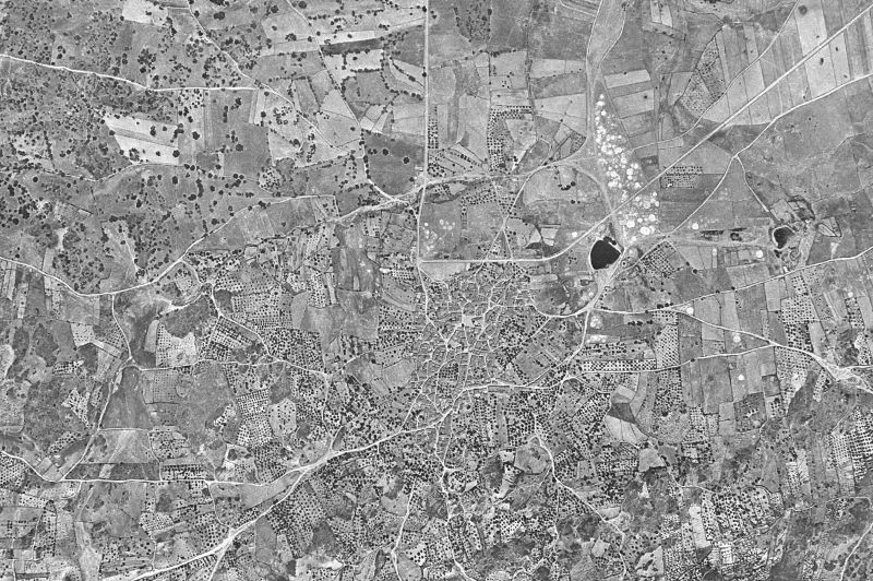 Ortofoto de 1956-1957 del núcleo de Robledillo de Trujillo