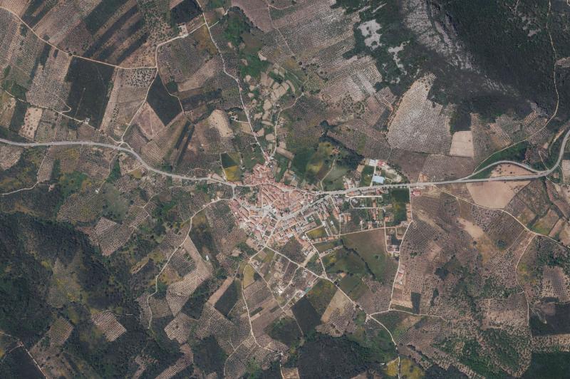 Ortofoto actual del núcleo de Robledollano