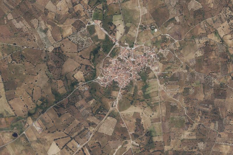 Ortofoto actual del núcleo de Salvatierra de Santiago