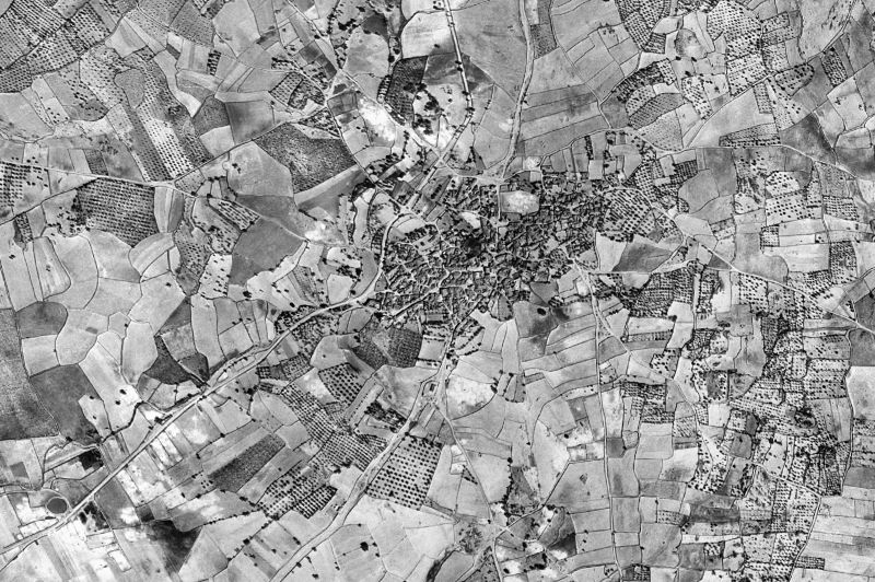 Ortofoto de 1956-1957 del núcleo de Salvatierra de Santiago