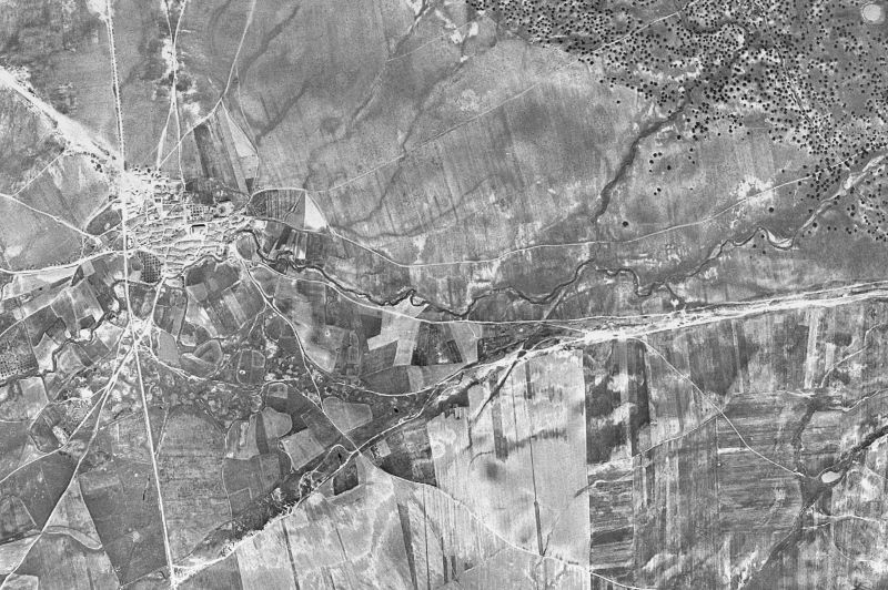 Ortofoto de 1956-1957 del núcleo de Saucedilla