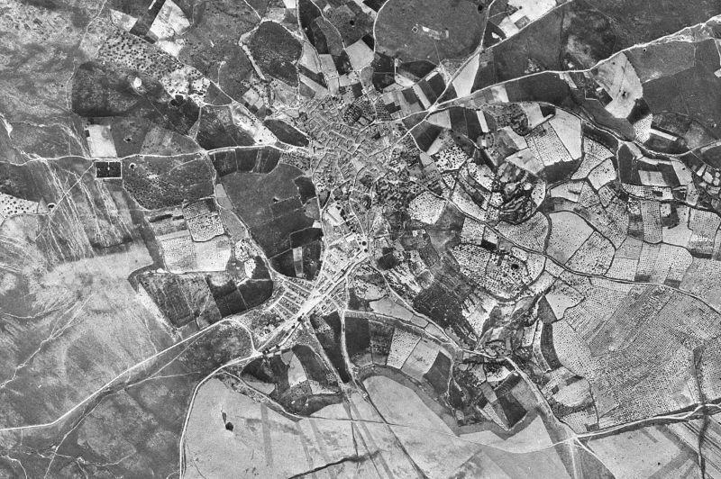 Ortofoto de 1956-1957 del núcleo de Talaván