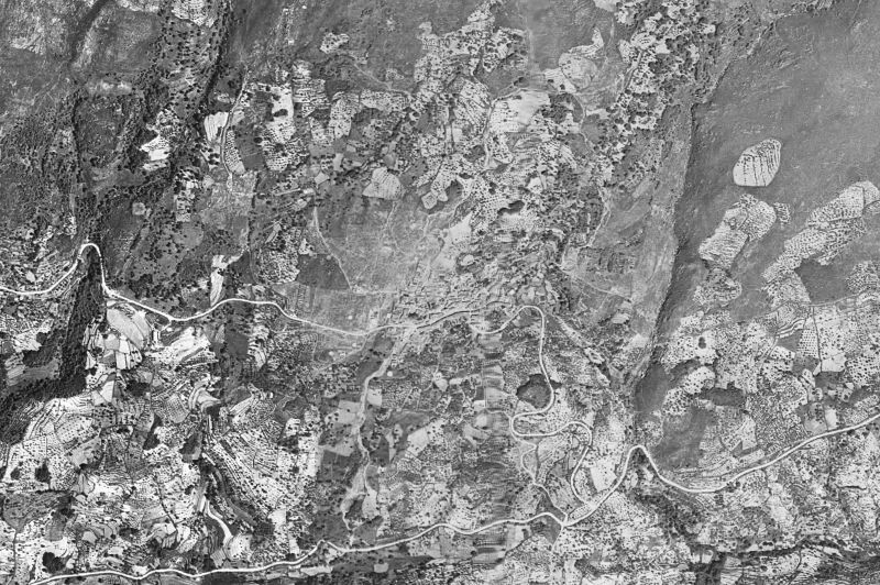 Ortofoto de 1956-1957 del núcleo de Talaveruela de la Vera
