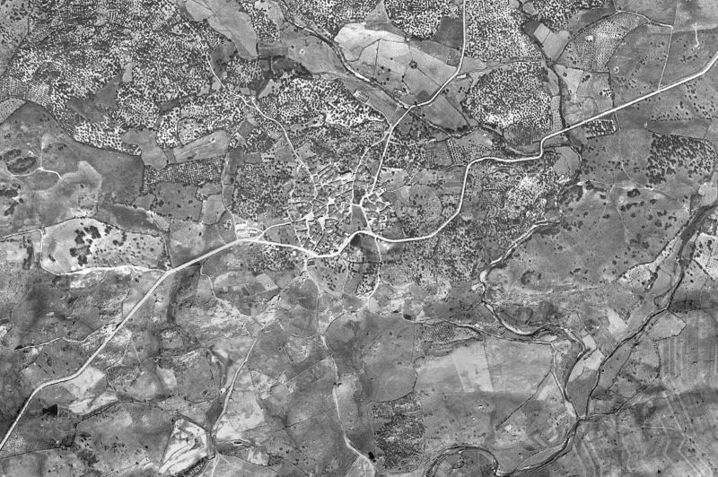 Ortofoto de 1956-1957 del núcleo de Tejeda de Tiétar