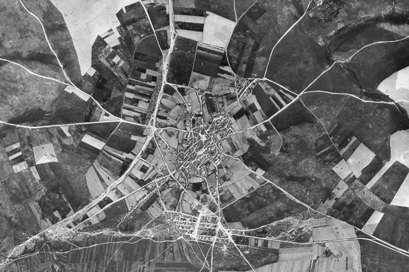 Ortofoto de 1956-1957 del núcleo de Torrecillas de la Tiesa