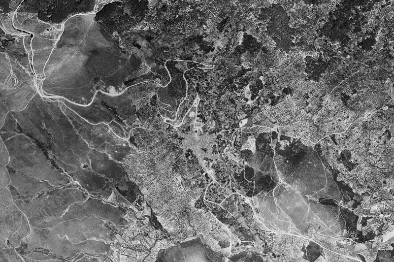 Ortofoto de 1956-1957 del núcleo de Torre de Don Miguel