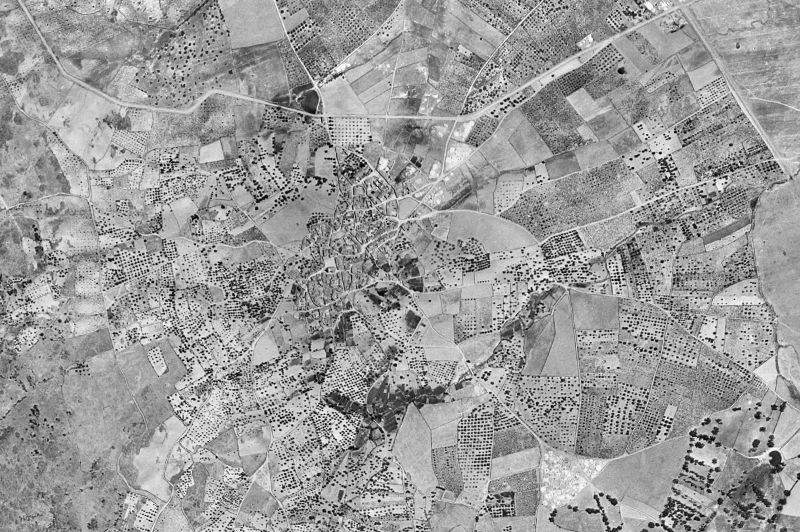 Ortofoto de 1956-1957 del núcleo de Torre de Santa María