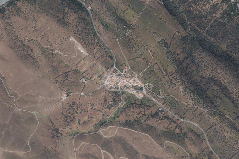 Ortofoto actual del núcleo de Valdecañas de Tajo