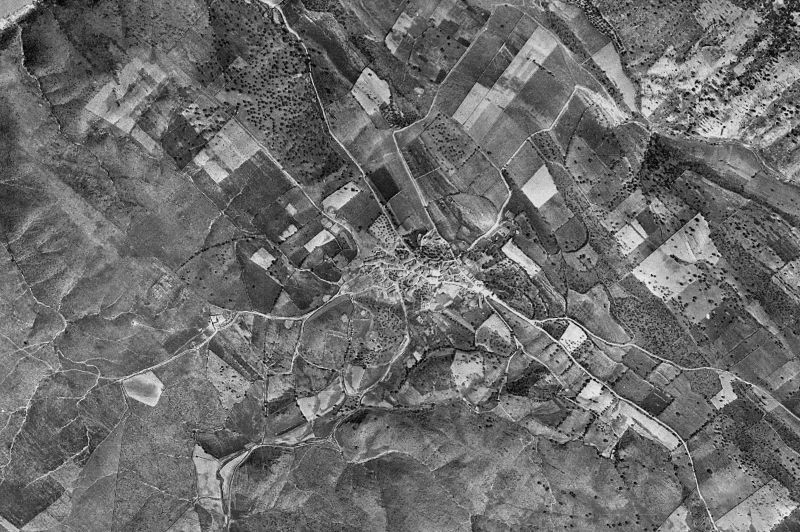 Ortofoto de 1956-1957 del núcleo de Valdecañas de Tajo