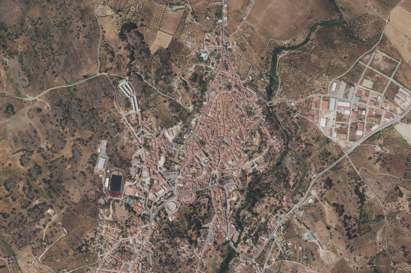 Ortofoto actual del núcleo de Valencia de Alcántara