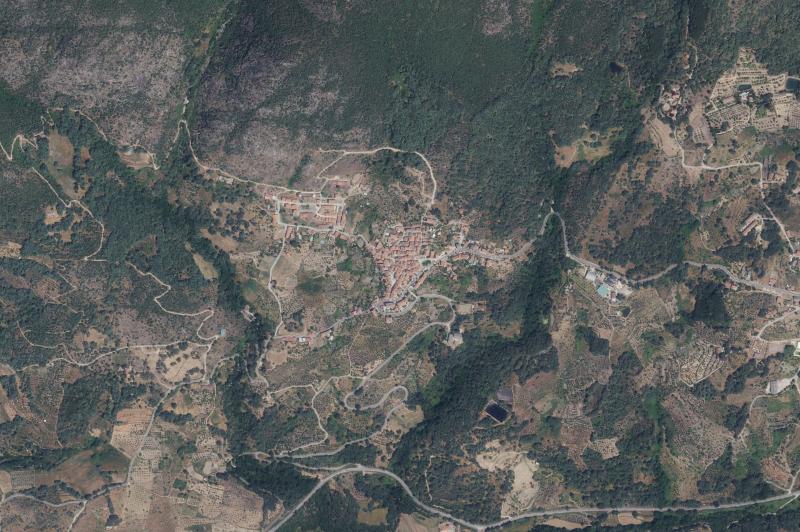 Ortofoto actual del núcleo de Viandar de la Vera