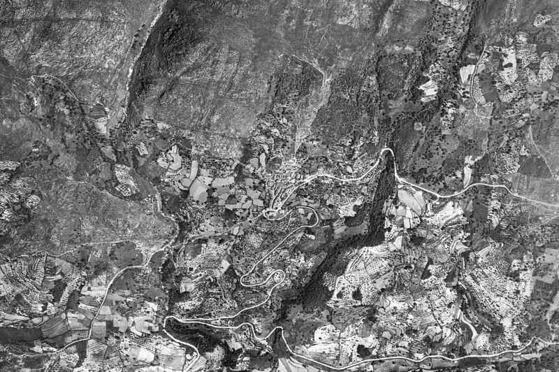 Ortofoto de 1956-1957 del núcleo de Viandar de la Vera