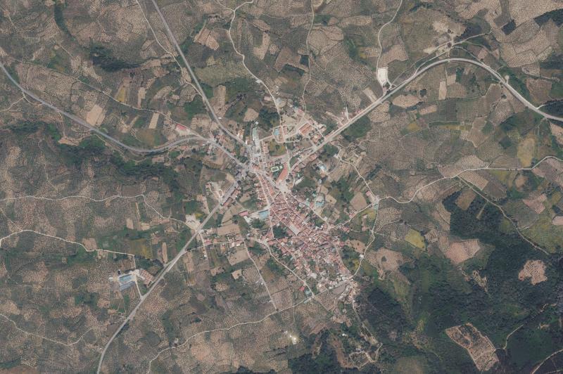 Ortofoto actual del núcleo de Villanueva de la Sierra