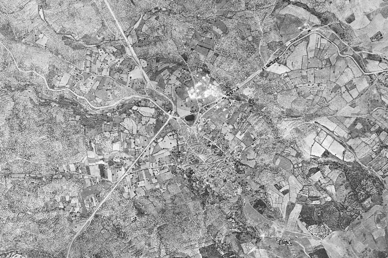 Ortofoto de 1956-1957 del núcleo de Villanueva de la Sierra