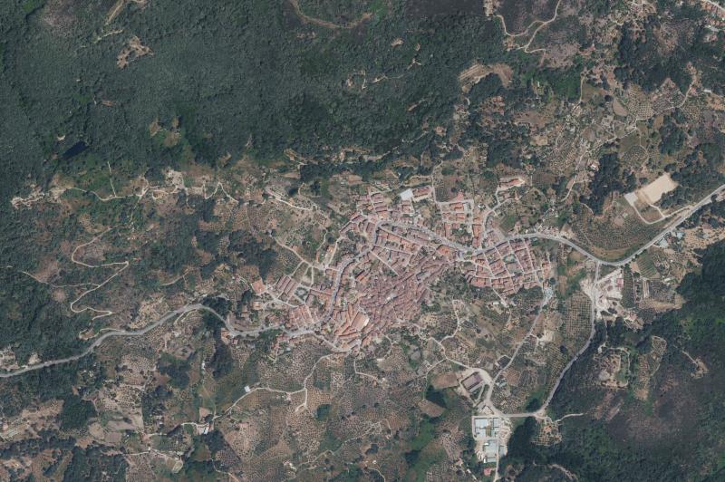 Ortofoto actual del núcleo de Villanueva de la Vera
