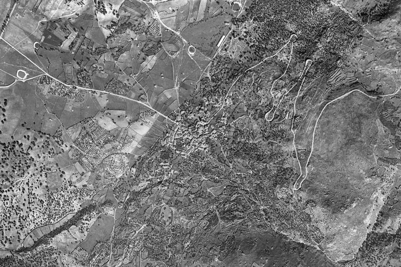 Ortofoto de 1956-1957 del núcleo de Villar de Plasencia