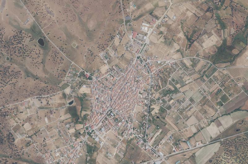 Ortofoto actual del núcleo de Zarza de Granadilla