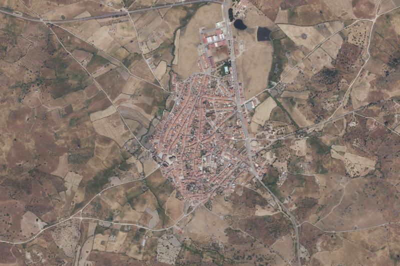 Ortofoto actual del núcleo de Zarza la Mayor