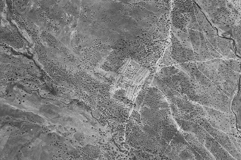 Ortofoto de 1956-1957 del núcleo de Vegaviana
