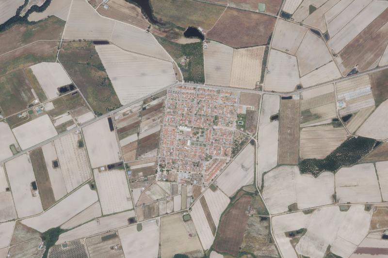 Ortofoto actual del núcleo de Pueblonuevo de Miramontes