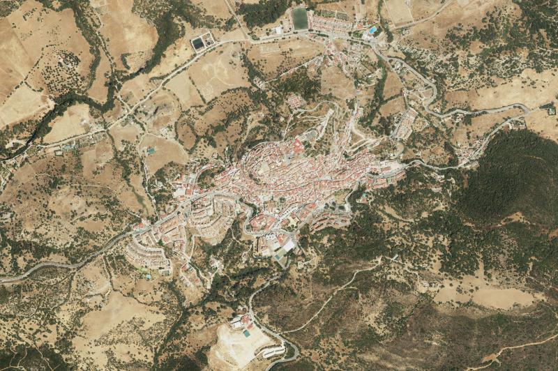 Ortofoto actual del núcleo de Alcalá de los Gazules