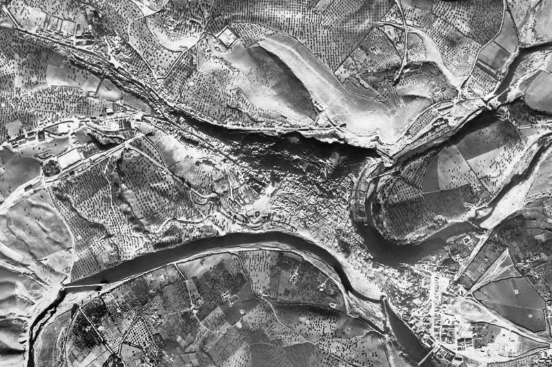 Ortofoto de 1956-1957 del núcleo de Arcos de la Frontera
