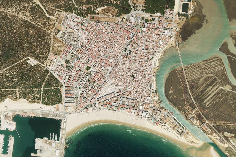Ortofoto actual del núcleo de Barbate
