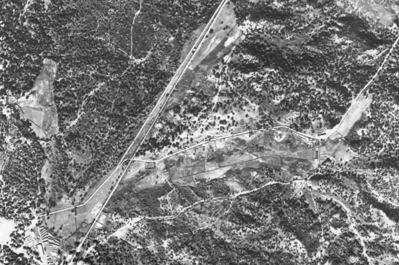 Ortofoto de 1956-1957 del núcleo de Castellar de la Frontera