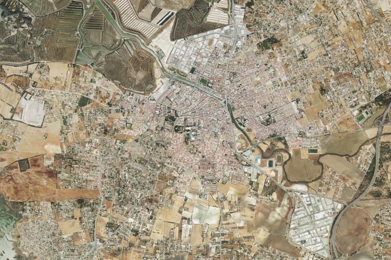 Ortofoto actual del núcleo de Chiclana de la Frontera