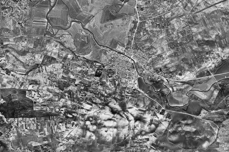 Ortofoto de 1956-1957 del núcleo de Chiclana de la Frontera