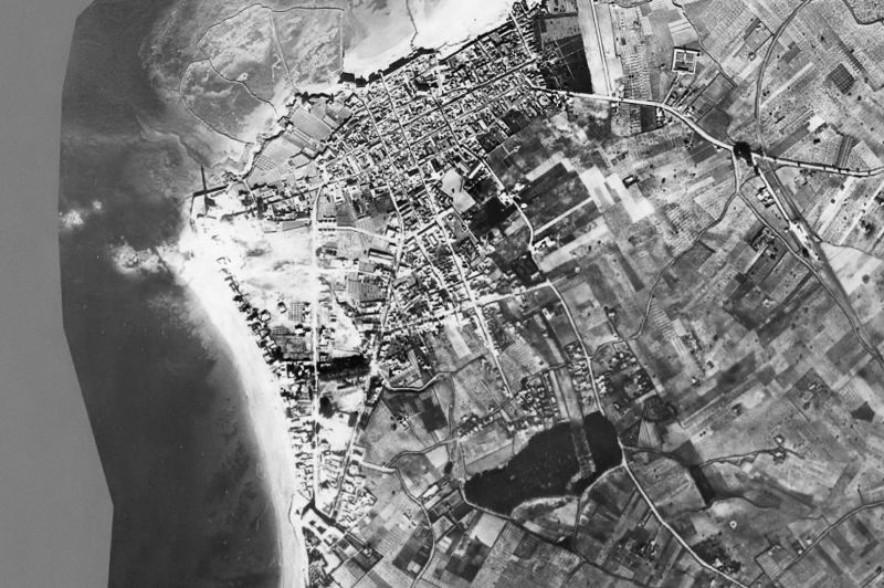 Ortofoto de 1956-1957 del núcleo de Chipiona