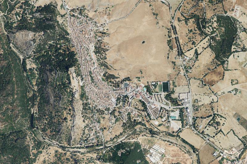 Ortofoto actual del núcleo de Jimena de la Frontera