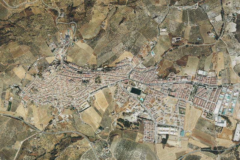 Ortofoto actual del núcleo de Olvera