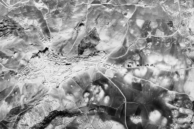 Ortofoto de 1956-1957 del núcleo de Olvera