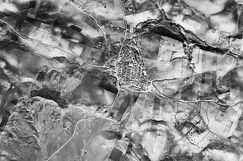 Ortofoto de 1956-1957 del núcleo de Paterna de Rivera
