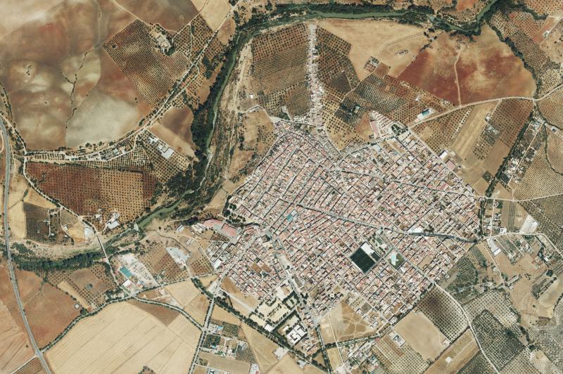 Ortofoto actual del núcleo de Puerto Serrano