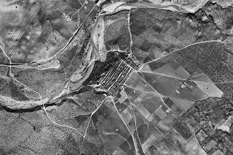 Ortofoto de 1956-1957 del núcleo de Puerto Serrano