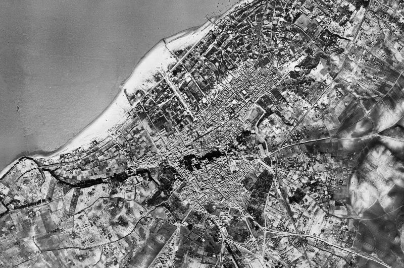 Ortofoto de 1956-1957 del núcleo de Sanlúcar de Barrameda